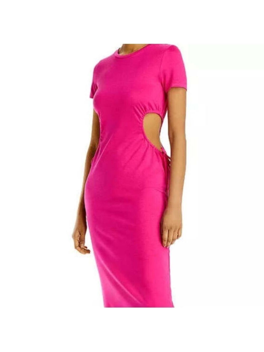 FORE Hot Pink Cut Out Midi Dress - Picture 2 of 7